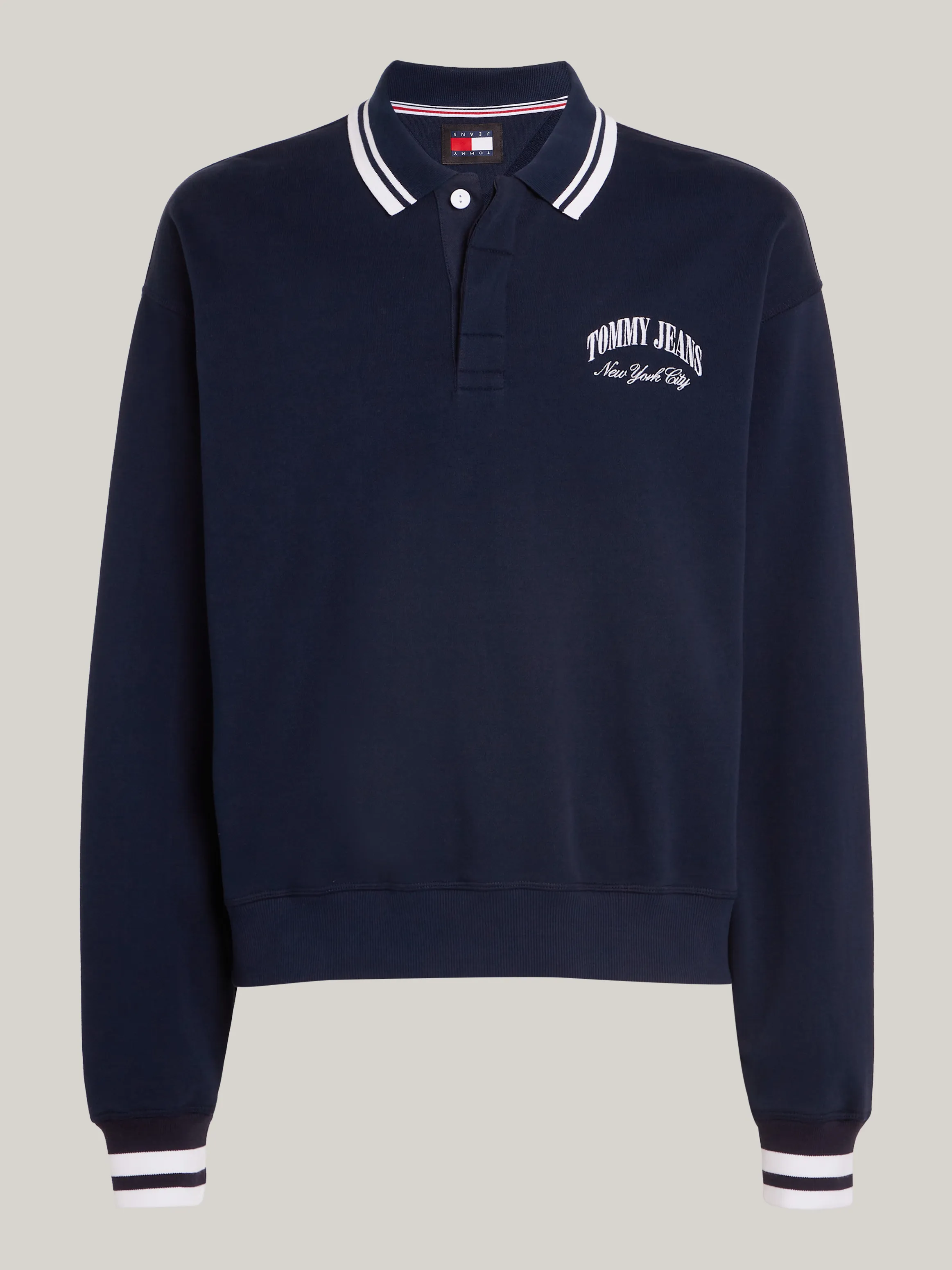 Varsity Tipped Long Sleeve Boxy Rugby Polo | Sweatshirts & Hoodies | Tommy Jeans