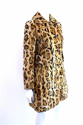 Vintage 60's Faux Leopard Fur Coat