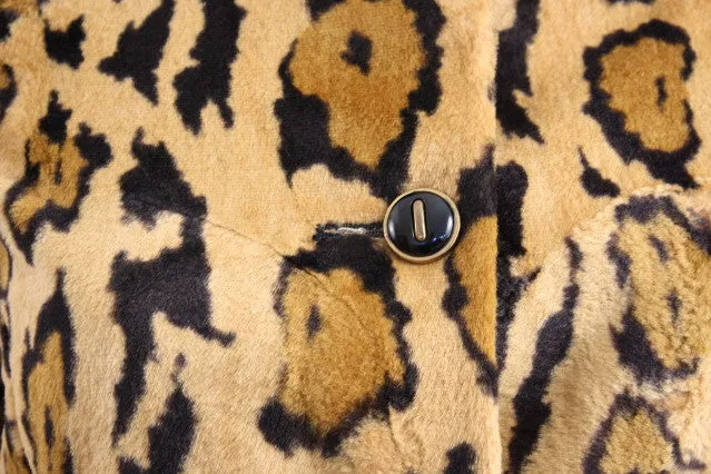 Vintage 60's Faux Leopard Fur Coat