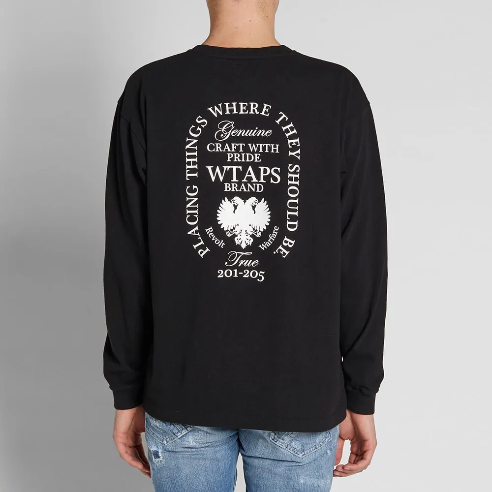 WTAPS Long Sleeve Design Heritage TeeBlack