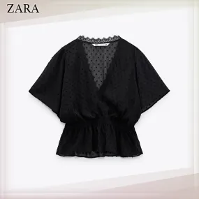 ZARA  |Casual Style Elegant Style Shirts & Blouses